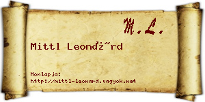 Mittl Leonárd névjegykártya